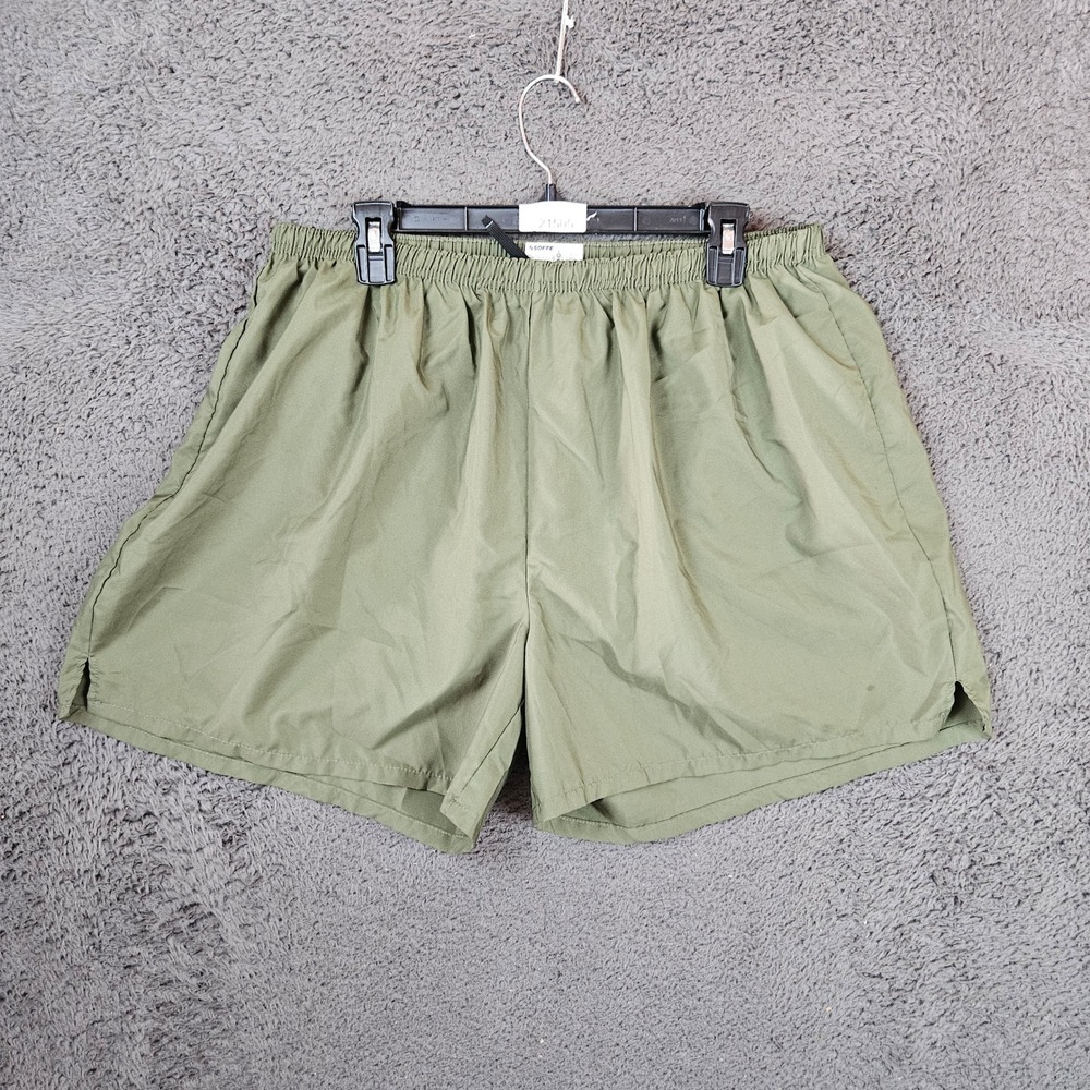 Soffe Mens XL Green Running Shorts Athletic Gym PT Training